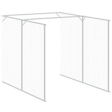 vidaXL Σπιτάκι Σκύλου με Αυλή Ανθρακί 165x863x181 εκ. Γαλβαν. Χάλυβας