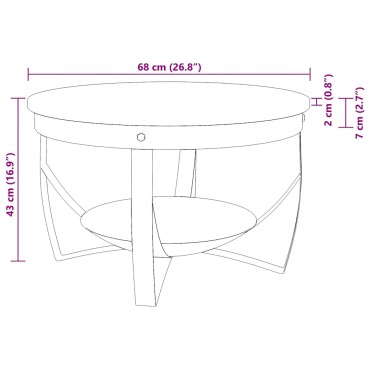 vidaXL Τραπεζάκι Σαλονιού 68x43cm από Μασίφ Ανακυκλωμένο Ξύλο 1 τεμ.