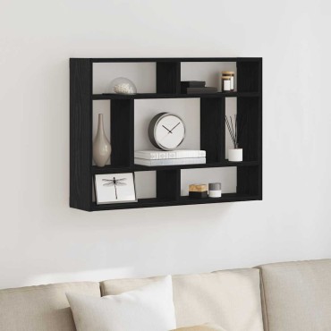 vidaXL Ράφι Τοίχου Μαύρη Δρυς 75x16x55cm από Τεχνητό Ξύλο 1 τεμ.
