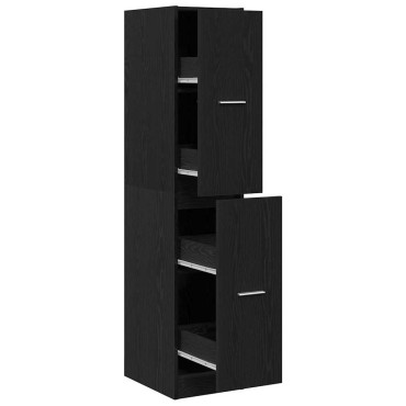 vidaXL Ντουλάπι Φαρμακείου Μαύρο Δρυς 30x41x144,5cm από Τεχνητό Ξύλο 1 τεμ.