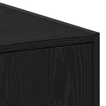 vidaXL Ντουλάπι Φαρμακείου Μαύρο Δρυς 30x41x144,5cm από Τεχνητό Ξύλο 1 τεμ.