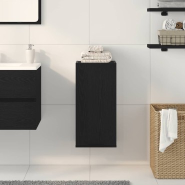 vidaXL Ντουλάπι Τοίχου Μαύρο Δρυς 32x20x67cm από Τεχνητό Ξύλο 1 τεμ.