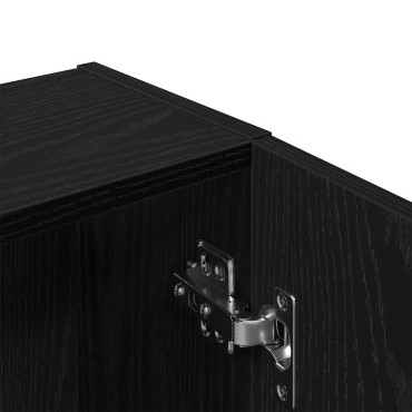 vidaXL Ντουλάπι Τοίχου Μαύρο Δρυς 32x20x67cm από Τεχνητό Ξύλο 1 τεμ.