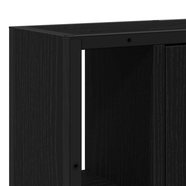 vidaXL Ντουλάπι Καθρέφτη Μπάνιου Μαύρο Δρυς 60x16x60cm από Τεχνητό Ξύλο 1 τεμ.