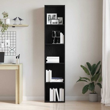 vidaXL Βιβλιοθήκη Μαύρη Δρυς 40x30x189cm από Τεχνητό Ξύλο 1 τεμ.