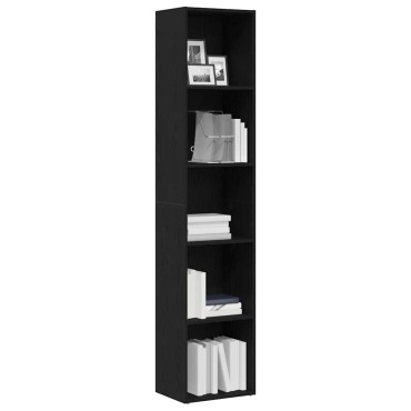 vidaXL Βιβλιοθήκη Μαύρη Δρυς 40x30x189cm από Τεχνητό Ξύλο 1 τεμ.