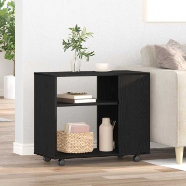 vidaXL Βοηθητικό Τραπεζάκι Μαύρο Δρυς 70x35x60cm από Τεχνητό Ξύλο 1 τεμ.
