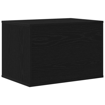 vidaXL Άμμος για Γάτες - Θήκη Μαύρη Δρυς 60x40x40 εκ. από Τεχνητό Ξύλο