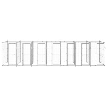 vidaXL Κλουβί Σκύλου Εξωτερικού Χώρου 16,94 μ² από Γαλβανισμένο Χάλυβα