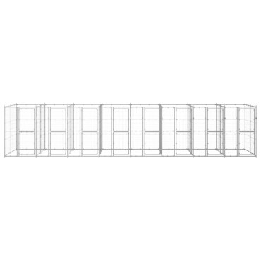 vidaXL Κλουβί Σκύλου Εξωτερικού Χώρου 19,36 μ² από Γαλβανισμένο Χάλυβα