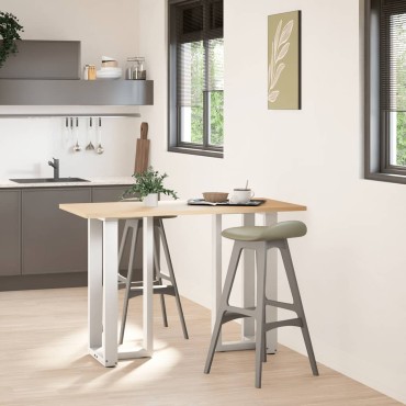 vidaXL Πόδια Τραπεζιού Μπαρ σε Σχήμα Τ, 2 τεμ. Λευκά 50x35x(90-91)cm Ατσάλι
