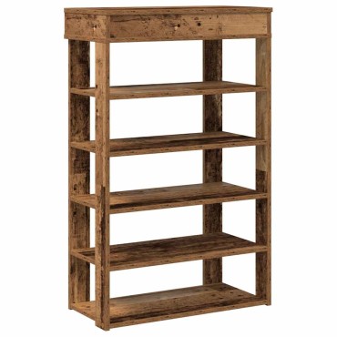 Ράφι παπουτσιών vidaXL Παλιό ξύλο 60x30x98cm Κατασκευασμένο ξύλο