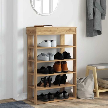 Ράφι παπουτσιών vidaXL Artisan Oak 60x30x98cm Κατασκευασμένο ξύλο
