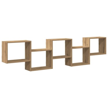 vidaXL Ράφι τοίχου με κύβους 5 διαμερισμάτων Engineered Wood 184x18x44 cm 1 τεμ.