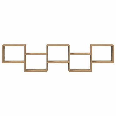 vidaXL Ράφι τοίχου με κύβους 5 διαμερισμάτων Engineered Wood 184x18x44 cm 1 τεμ.