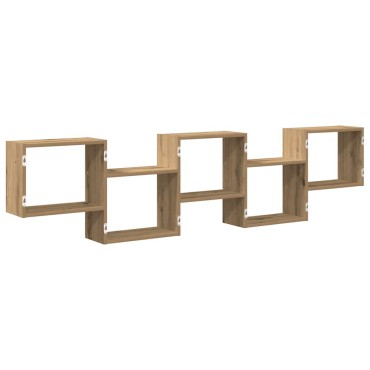 vidaXL Ράφι τοίχου με κύβους 5 διαμερισμάτων Engineered Wood 184x18x44 cm 1 τεμ.