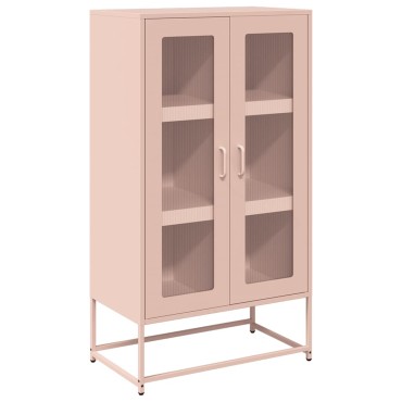 vidaXL Highboard Ροζ 68x39x123cm Ατσάλι 1 τεμ.
