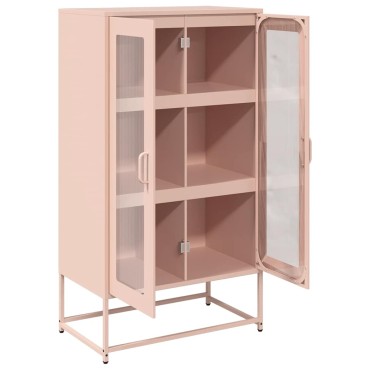vidaXL Highboard Ροζ 68x39x123cm Ατσάλι 1 τεμ.