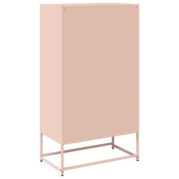 vidaXL Highboard Ροζ 68x39x123cm Ατσάλι 1 τεμ.