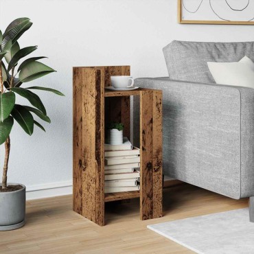 vidaXL Τραπεζάκι με ράφι Όψη Παλαιού Ξύλου 25,5x27x60cm 1 τεμ.