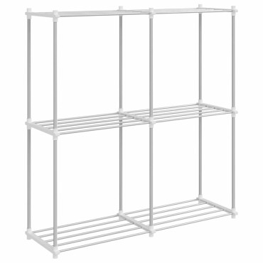 vidaXL Τούβλο Ράφι με αποθήκευση Λευκό 86x27x90cm Αλουμίνιο