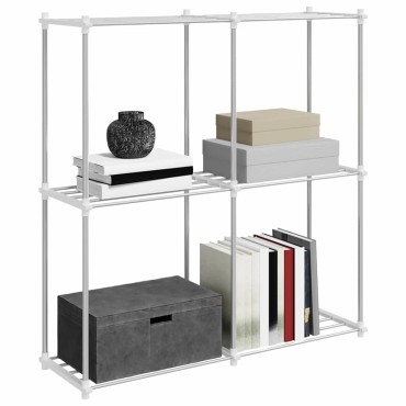 vidaXL Τούβλο Ράφι με αποθήκευση Λευκό 86x27x90cm Αλουμίνιο