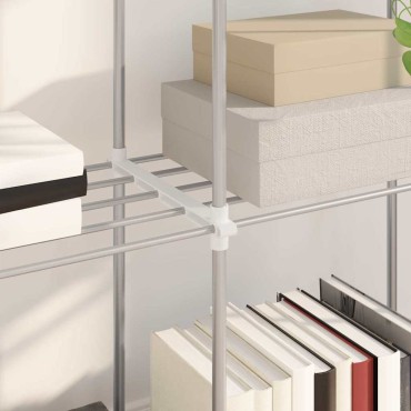 vidaXL Τούβλο Ράφι με αποθήκευση Λευκό 86x27x90cm Αλουμίνιο