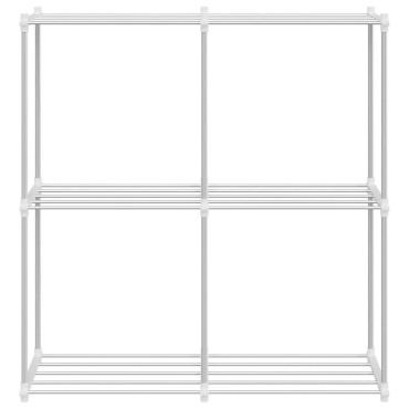 vidaXL Τούβλο Ράφι με αποθήκευση Λευκό 86x27x90cm Αλουμίνιο