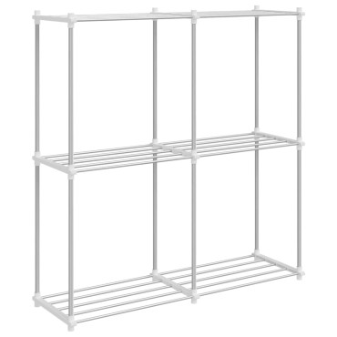 vidaXL Τούβλο Ράφι με αποθήκευση Λευκό 86x27x90cm Αλουμίνιο
