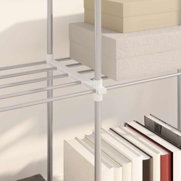 vidaXL Τούβλο Ράφι με αποθήκευση Λευκό 129x27x132cm Αλουμίνιο