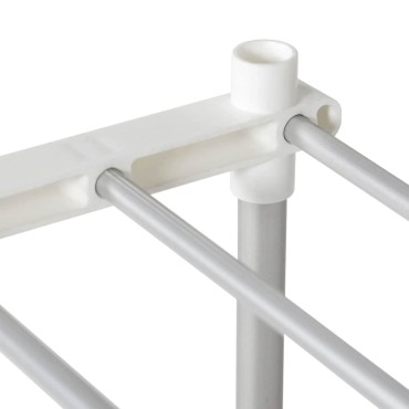 vidaXL Τούβλο Ράφι με αποθήκευση Λευκό 129x27x132cm Αλουμίνιο