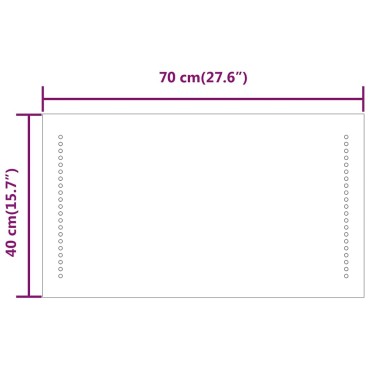 vidaXL Καθρέφτης Μπάνιου με LED 70x40 εκ.