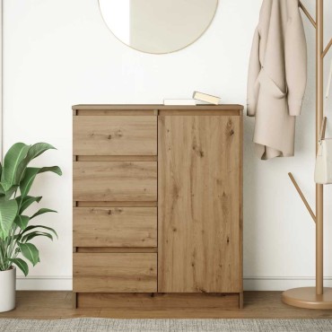 vidaXL Συρταριέρα με Συρτάρια Τεχνίτης Δρυς 71x35x84cm Επεξ. Ξύλο 1 τεμ.