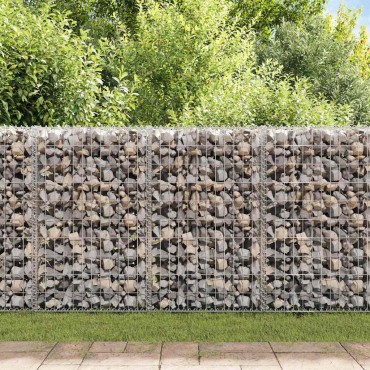 vidaXL Συρματοκιβώτιο Τοίχος 60x30x100cm Γαλβαν. Χάλυβας + Καλύμματα