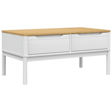 vidaXL Τραπεζάκι Σαλονιού FLORO Λευκό 99x55,5x45cm Μασίφ Πεύκο 1 τεμ.