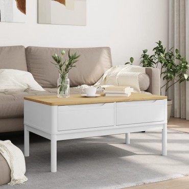 vidaXL Τραπεζάκι Σαλονιού FLORO Λευκό 99x55,5x45cm Μασίφ Πεύκο 1 τεμ.
