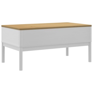 vidaXL Τραπεζάκι Σαλονιού FLORO Λευκό 99x55,5x45cm Μασίφ Πεύκο 1 τεμ.