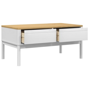 vidaXL Τραπεζάκι Σαλονιού FLORO Λευκό 99x55,5x45cm Μασίφ Πεύκο 1 τεμ.