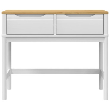 vidaXL Τραπέζι Κονσόλα FLORO Λευκό 89,5x36,5x73cm Μασίφ Ξύλο Πεύκου 1 τεμ.