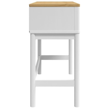vidaXL Τραπέζι Κονσόλα FLORO Λευκό 89,5x36,5x73cm Μασίφ Ξύλο Πεύκου 1 τεμ.