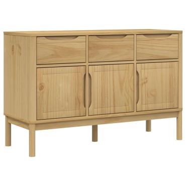 vidaXL Ντουλάπι FLORO Καφέ 114x43x74cm από Μασίφ Ξύλο Πεύκου 1 τεμ.