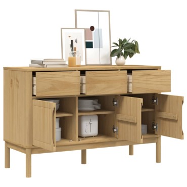 vidaXL Ντουλάπι FLORO Καφέ 114x43x74cm από Μασίφ Ξύλο Πεύκου 1 τεμ.