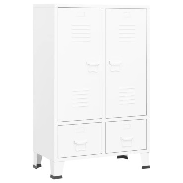 vidaXL Ντουλάπα Βιομηχανική Λευκή 67x35x107cm Ατσάλινη 1 τεμ.
