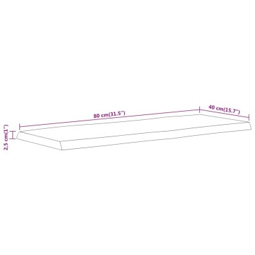 vidaXL Επιφάνεια Τραπεζιού Ορθογώνια 80x40x2,5cm Μασίφ Ξύλο Ακακίας 1 τεμ.