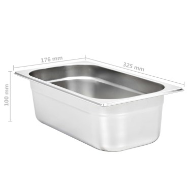 vidaXL Λεκάνες Gastronorm 8 τεμ. GN 1/3 100 χιλ. από Ανοξείδωτο Ατσάλι