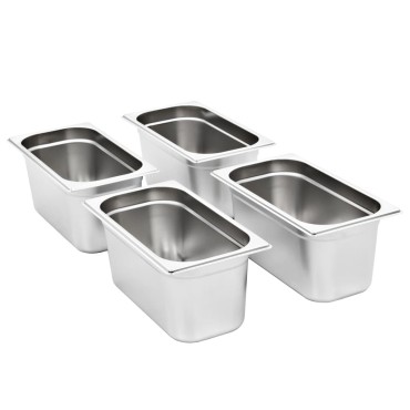 vidaXL Λεκάνες Gastronorm 4 τεμ. GN 1/3 150 χιλ. από Ανοξείδωτο Ατσάλι