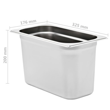 vidaXL Λεκάνες Gastronorm 4 τεμ. GN 1/3 200 χιλ. από Ανοξείδωτο Ατσάλι
