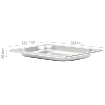 vidaXL Λεκάνες Gastronorm 12 τεμ. GN 1/4 20 χιλ. από Ανοξείδωτο Ατσάλι