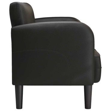 vidaXL καναπές Loveseat Μαύρο 110cm Faux Leather