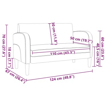vidaXL καναπές Loveseat Μαύρο 110cm Faux Leather